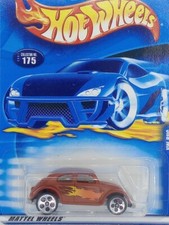 2001 Hot Wheels Volkswagen Beetle VW Bug #175 Mainline Primer Brown 5DOT Wheels 