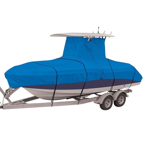 For Center Console Boats With T-Top Roofs Heavy-Duty Boat Cover 20-24ft Blue - Picture 15 of 15