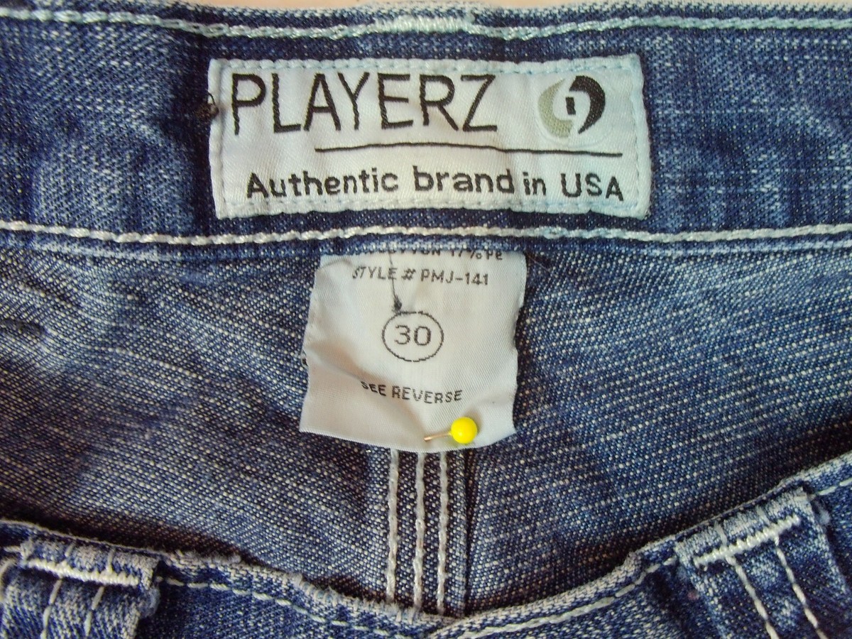 Vintage Playerz 69 Baggy Blue Medium Wash Denim Jeans Size