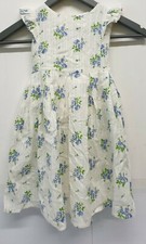 Monsoon Girls Rosie Blue White Dress Size 2-3yrs/92-98cm| REF U1#