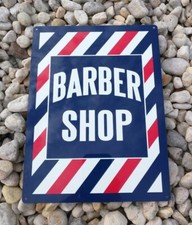 Barber Shop Advertising Pin Stripe Retro Meta...