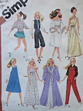 Simplicity Fashion Barbie Clothes 8 Outfits 11 1/2" Dolls Pattern # 5637 VTG @82