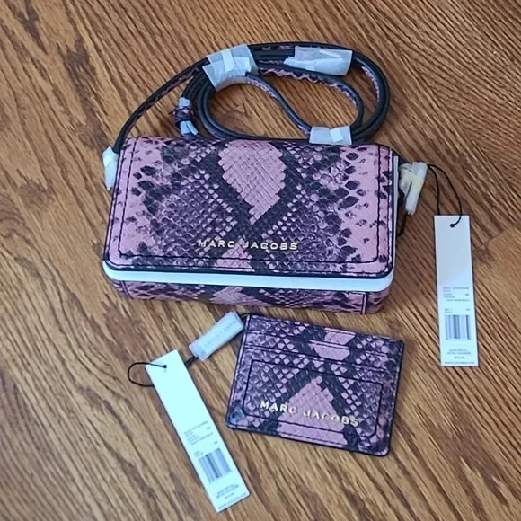 Marc Jacobs Small Flap Snake Print Leather Phone Crossbody Bag