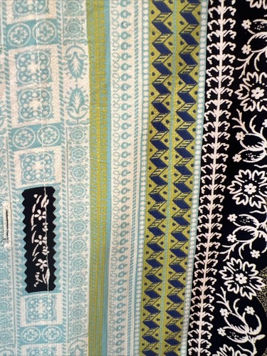 VTG YASHI YAMAMURI SHIRT MOD BOHO GREEN BLUE BLK WHITE NECK 15-15.5” MED ITALY - Picture 3 of 8