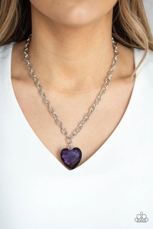 Paparazzi purple heart necklace sale