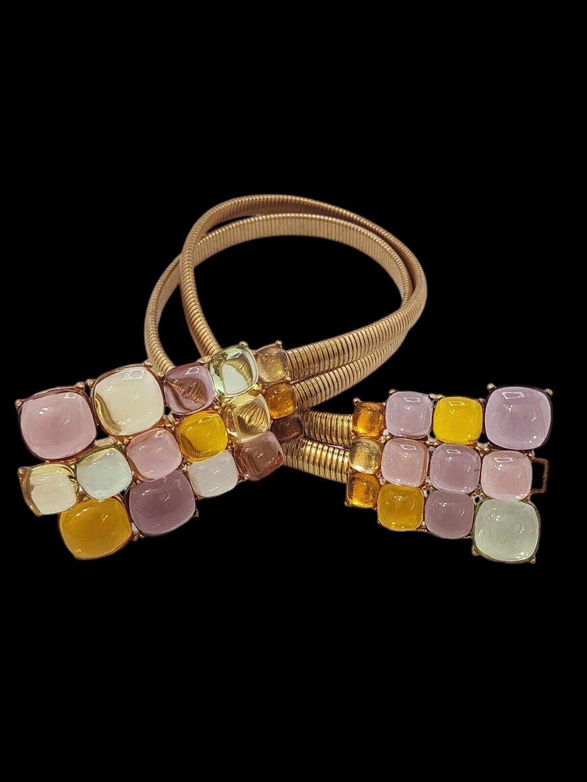 Vintage Fabulous Jeweled Snake Stretch Belt (A422… - image 2