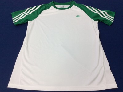 adidas green and white shirt
