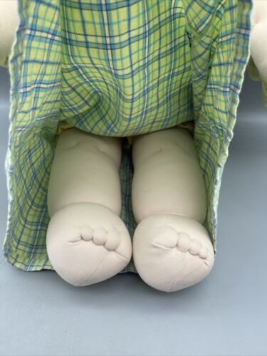 Vintage Puppe - weiche Skulptur hausgemachte Puppe 1984 blond/blau - Bild 2 von 12
