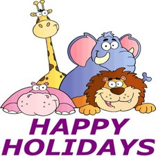 30 Custom Happy Holidays Jungle Animals Personalized Address Labels