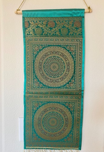 Wall Hanging Green Tapestry Mail Holder Decor Organizer Mandala Boho Decor Gift - Picture 4 of 6