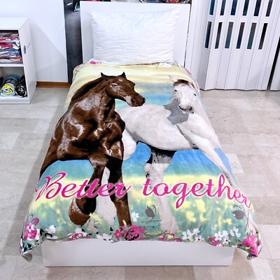 Pferd Decke Plaid 150x200cm Batterien Über Koralle Plüsch Blanket Einzelbett
