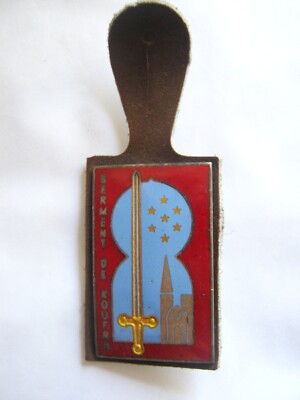 OLD ENAMEL BADGE + LEATHER PROMOTION (OATH OF KUFRA) EOR COETQUIDAN
