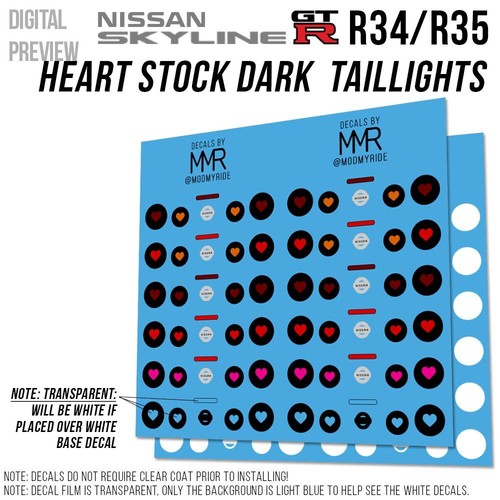 1/64 NISSAN GTR R34 Calcomanías de tobogán acuático personalizadas Faro Luz trasera R35 para Hot - Imagen 8 de 27