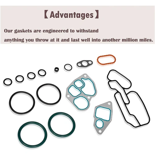 Kit de juntas de enfriador de aceite para un International 1993 94 95 96-1997 DT466E 1823182C95 - Imagen 8 de 15