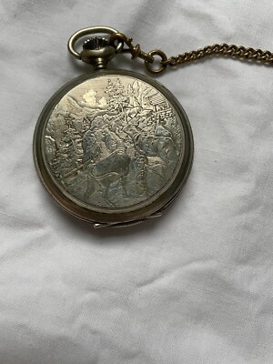 Vintage Caravelle Pocket Watch colorful with cows | eBay display picture 1