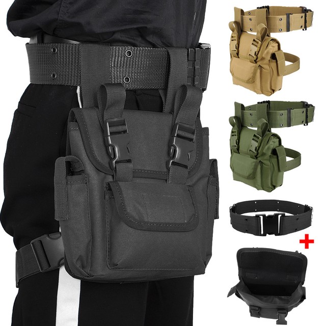 Tactical Airsoft Outdoor Drop Leg Pouch Utility Magazine Bag Phone Case w/ Belt Tactical Airsoft Outdoor Drop Leg Pouch Utility Magazine Bag Phone Case w/ Belt