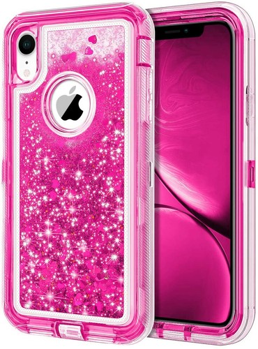 For iPhone X XR XS Max Hard Case Liquid Glitter Shockproof Protective Case Cover - Photo 10 sur 21