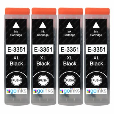 4 Schwarze Tintenpatronen für Epson Expression Premium XP-530, XP-635, XP-7100