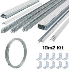 10m2 White Suspended Ceiling Grid System Metal Kit Frame Suspension 600mm x 600