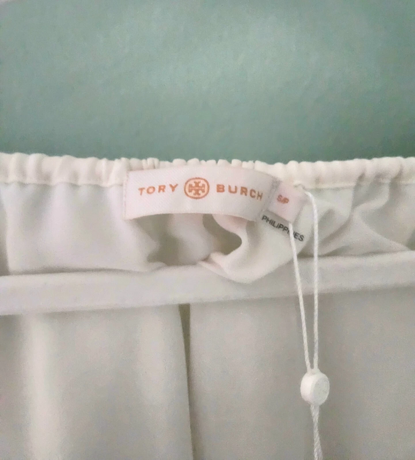 Camicia abito Tory Burch WILLOW CAMICETTA $398 NUOVO pizzo top avorio 100% seta bambola