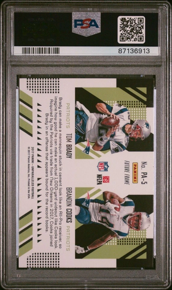 Tom Brady 2017 Panini Unparalleled Perfect Pairs PSA 10 (Pop 7) - Image 2 of 2