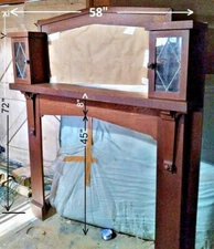 Arts And Crafts Oak fireplace mantle C. 1910