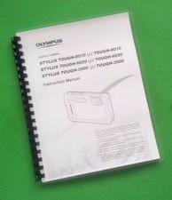 Owners Manual for Olympus Tough 3000 6020 8010 Camera 83 Pages W/Clear Covers 