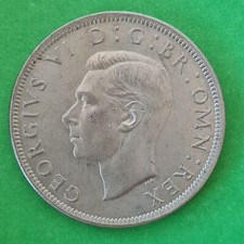 1950 George VI Half Crown coin #774c