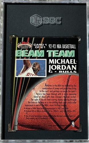 1992-93 Topps Stadium Club Michael Jordan Beam Team #1 SGC 8 HOF - Picture 2 of 2