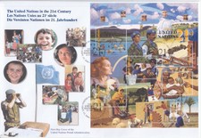 UNO New York 2000 Mi. Bloc 19 "L'ONU au 21ème siècle" sur FDC