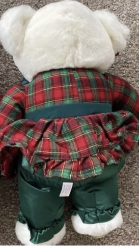 1996 Snowflake Santa White Teddy Bear Plush Christmas Stuffed Animal 21” - Picture 2 of 4