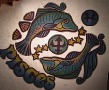 PISCES ZODIAC SIGN ROACH VINTAGE 1970's IRON ON TRANSFER -NICE, B-15