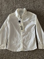 Dolce and Gabbana Juniors Dress Shirt White Long Sleeve Sz 7/8 Defect