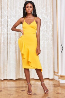 Lavish Alice Plus asymmetric ruffle scuba midi dress in orange. UK 22. BNWT  | eBay UK