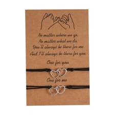 Best Friend Love Heart Friendship Couple Promise Card Wish You Me Bracelet Gift