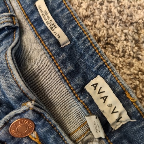 Ava & Viv Womens High Rise Flare Jeans Size 20 Denim Plus Size Stretch Blue Jean - Picture 2 of 6
