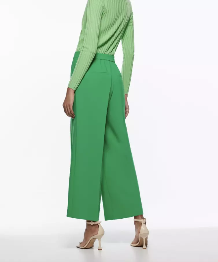 ZARA WOMAN NWT HIGH-WAISTED PANTS MID GREEN PRONOUNCED SEAMS NEW 7102/062 M  | eBay