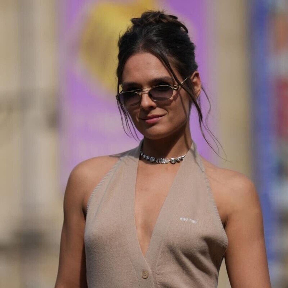 MIU MIU MU 54ZS ZVN50D Gold Pink Lens Oval Women Sunglasses AUTHENTIC Miu Miu NEW MIU MIU SMU 54Z ZVN50D WOMEN SUNGLASSES MU54ZS  main image 3