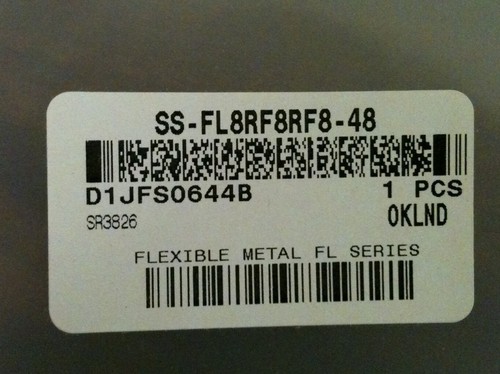 Swagelok SS-FL8RF8RF8-48, 1/2in Flexible SS Braided Hose 48 in Length - Picture 2 of 4
