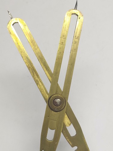 Antique BRASS & STEEL DRAFTING TOOL PROPORTIONAL DIVIDER Scientific Instrument - Picture 12 of 12