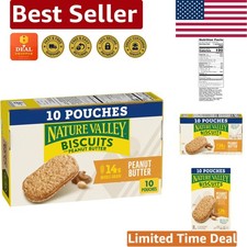 Whole Grain Peanut Butter Biscuit Sandwiches - 10 Crispy Bars for Instant Energy