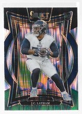 2024 Panini Select J.C. Latham Concourse Level Black & Green Shock Rookie Card