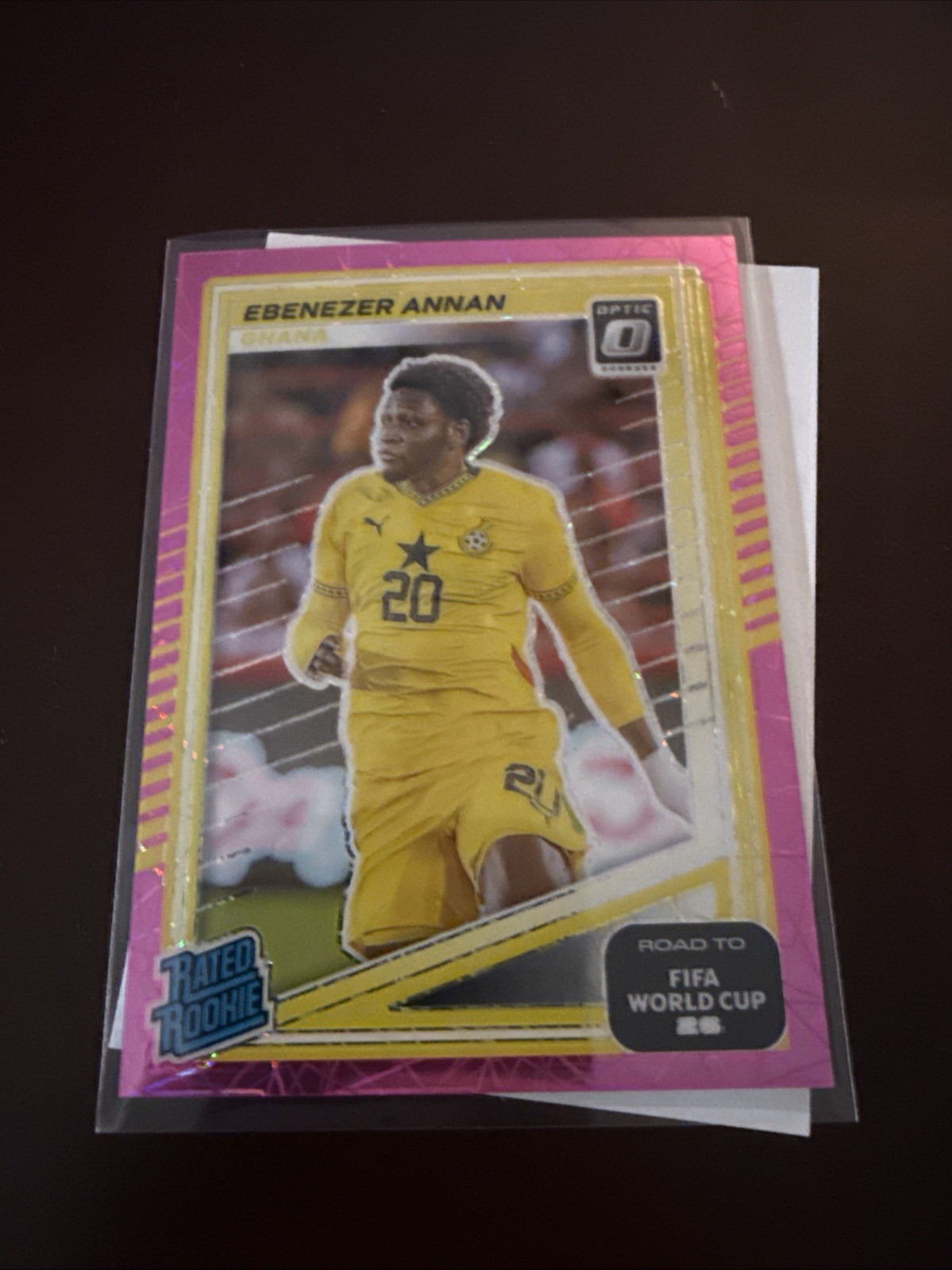 2025-26 Panini Donruss Road to FIFA World Cup Ebenezer Annan /99 Pink Velocity