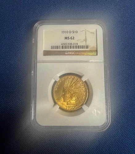 1910-D $10 Indian Head Gold Eagle NGC MS62  Denver Issue