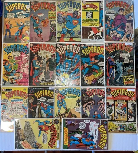Lot Of 17 Superboy Vintage Comics Silver Age DC Comic Books Superman 1st Aquaboy