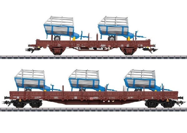 MäRklin 46407 GüTerwagen-Set 2 Landwirtschaftliche GeräTe H0 1:87 Neu/Ovp-image