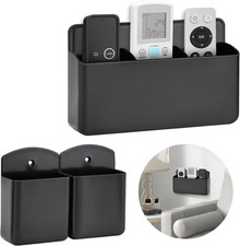 3 Pack Remote Control Holder Wall Mount, 2Pcs Small Remote Holder and 3 Slot Adh