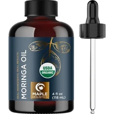 Organic Moringa Oil for Hair and Skin - Cold Pressed Virgin Unrefined Natural...