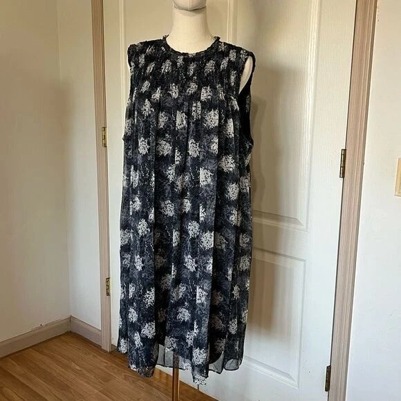 Vestido Joie Batik Floral Calado de Gasa Para Mujer Talla XXL Boho CottageCore Pradera Foto 2 de 4