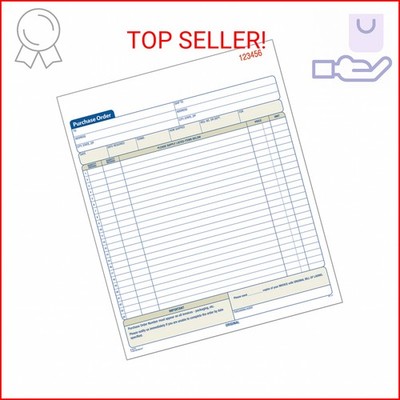 Adams Purchase Order Book, Carbonless, White/Canary, 2-Part, 8-3/8 x 10-11/16 In